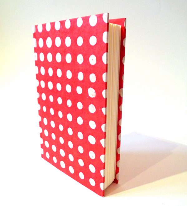 Carnet de poche - 11 cm x 16 cm - "Rouge à pois blancs" - 144 pages