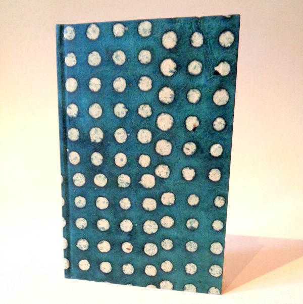 Carnet de poche - 11 cm x 16 cm - "Vert à pois blancs" - 128 pages - Ligné