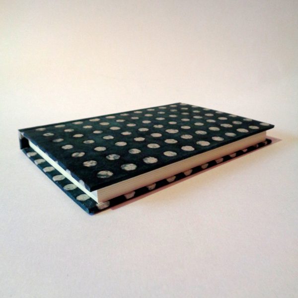 Carnet de poche - 11 cm x 16 cm - "Vert à pois blancs" - 128 pages - Ligné