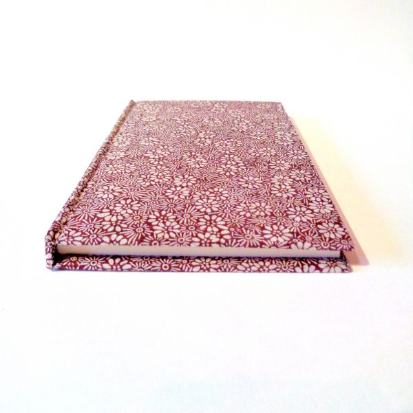 Carnet de poche - 11 cm x 16 cm - "Bordeaux Fleuri" - 128 pages - Ligné