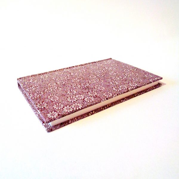 Carnet de poche - 11 cm x 16 cm - "Bordeaux Fleuri" - 128 pages - Ligné