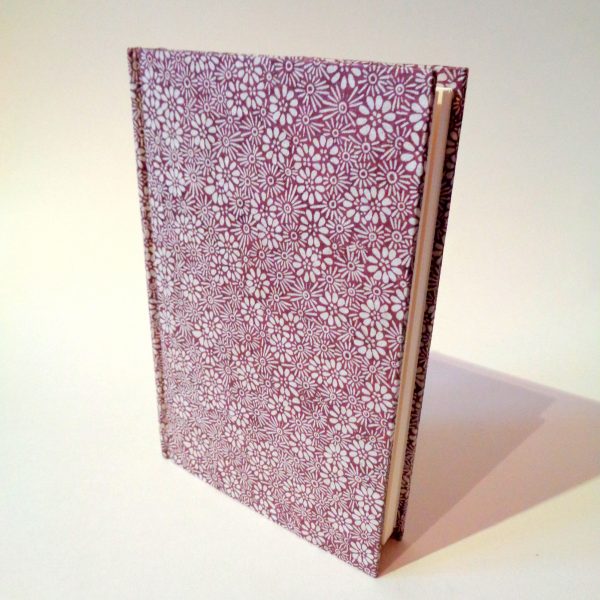 Carnet de poche - 11 cm x 16 cm - "Bordeaux Fleuri" - 128 pages - Ligné