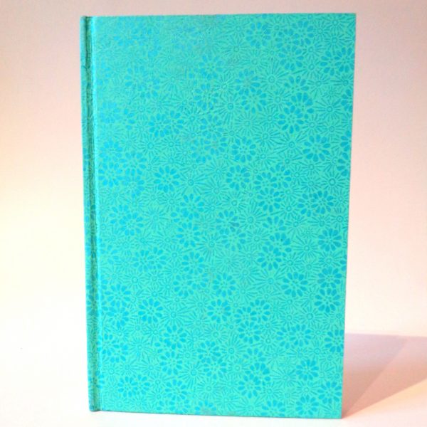 Carnet de poche - 11 cm x 16 cm - "Bleu à fleurs" - 144 pages