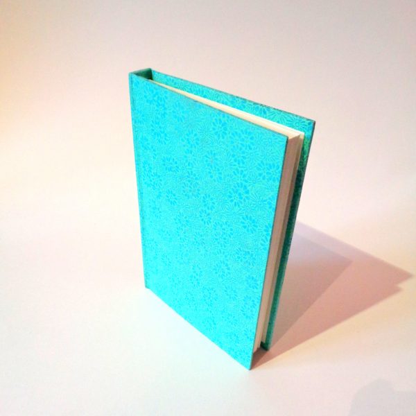 Carnet de poche - 11 cm x 16 cm - "Bleu à fleurs" - 144 pages