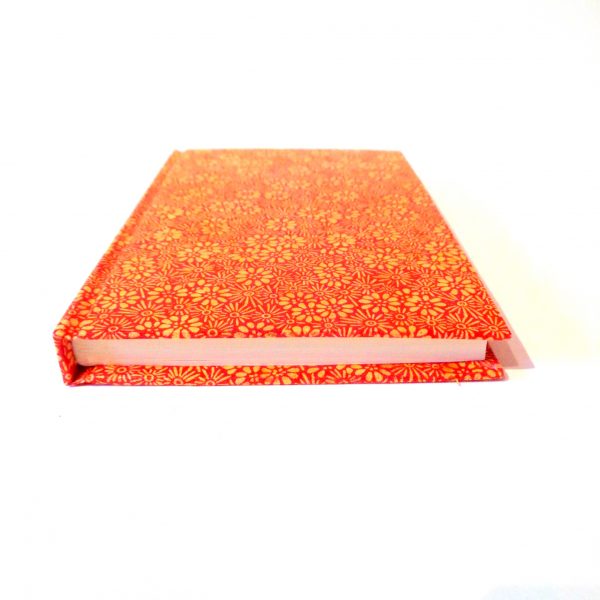 Carnet de poche - 11 cm x 16 cm - "Orange à fleurs" - 144 pages