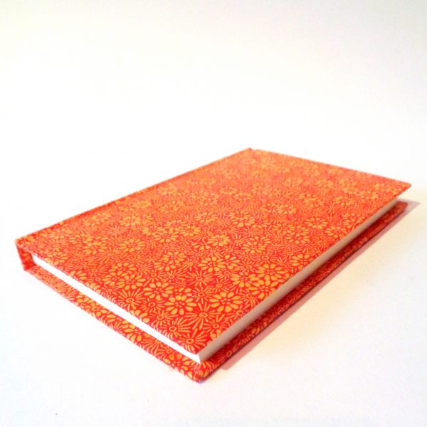 Carnet de poche - 11 cm x 16 cm - "Orange à fleurs" - 144 pages