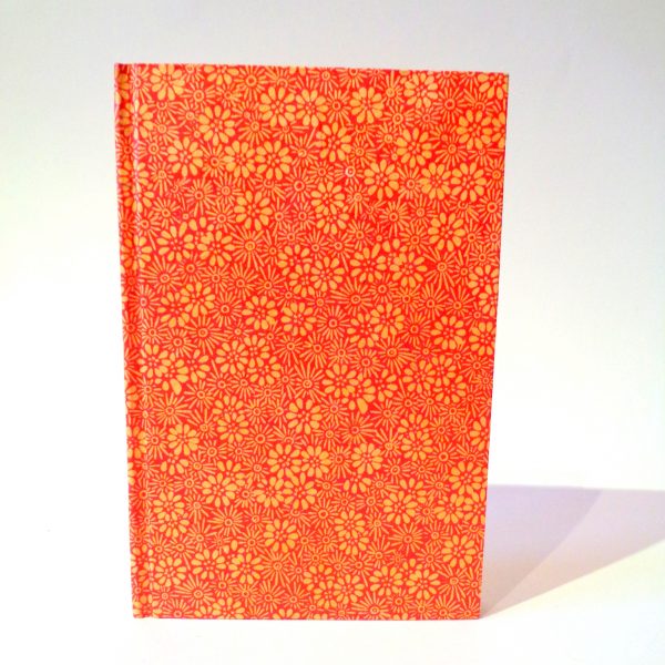 Carnet de poche - 11 cm x 16 cm - "Orange à fleurs" - 144 pages