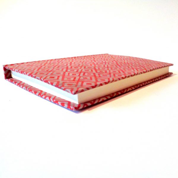 Carnet de poche - 11 cm x 16 cm - "Losanges gris et rouge" - 144 pages