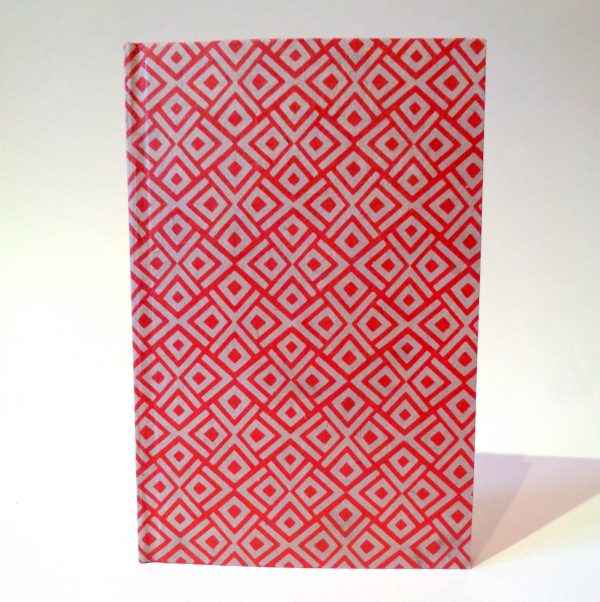 Carnet de poche - 11 cm x 16 cm - "Losanges gris et rouge"- 128 pages - Ligné