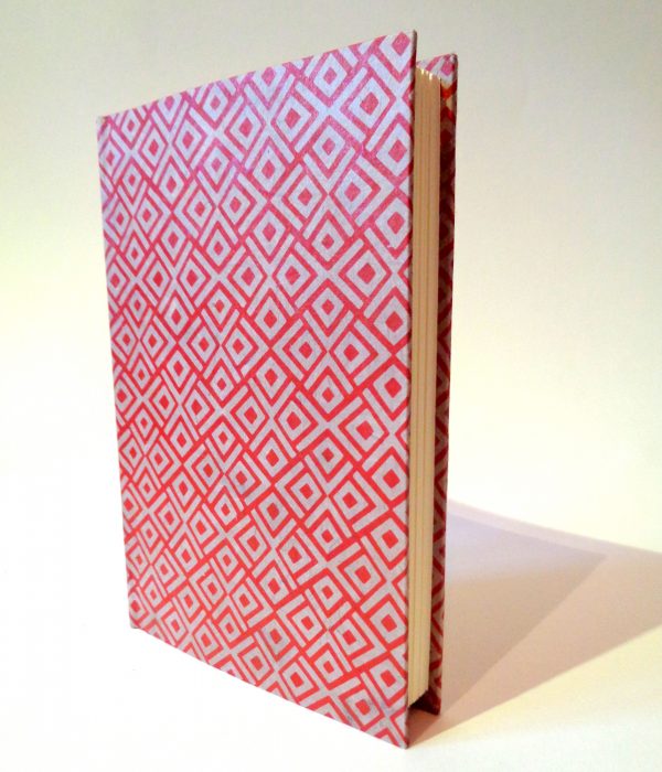 Carnet de poche - 11 cm x 16 cm - "Losanges gris et rouge" - 144 pages