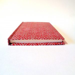 Carnet de poche - 11 cm x 16 cm - "Losanges gris et rouge"- 128 pages - Ligné – Image 3