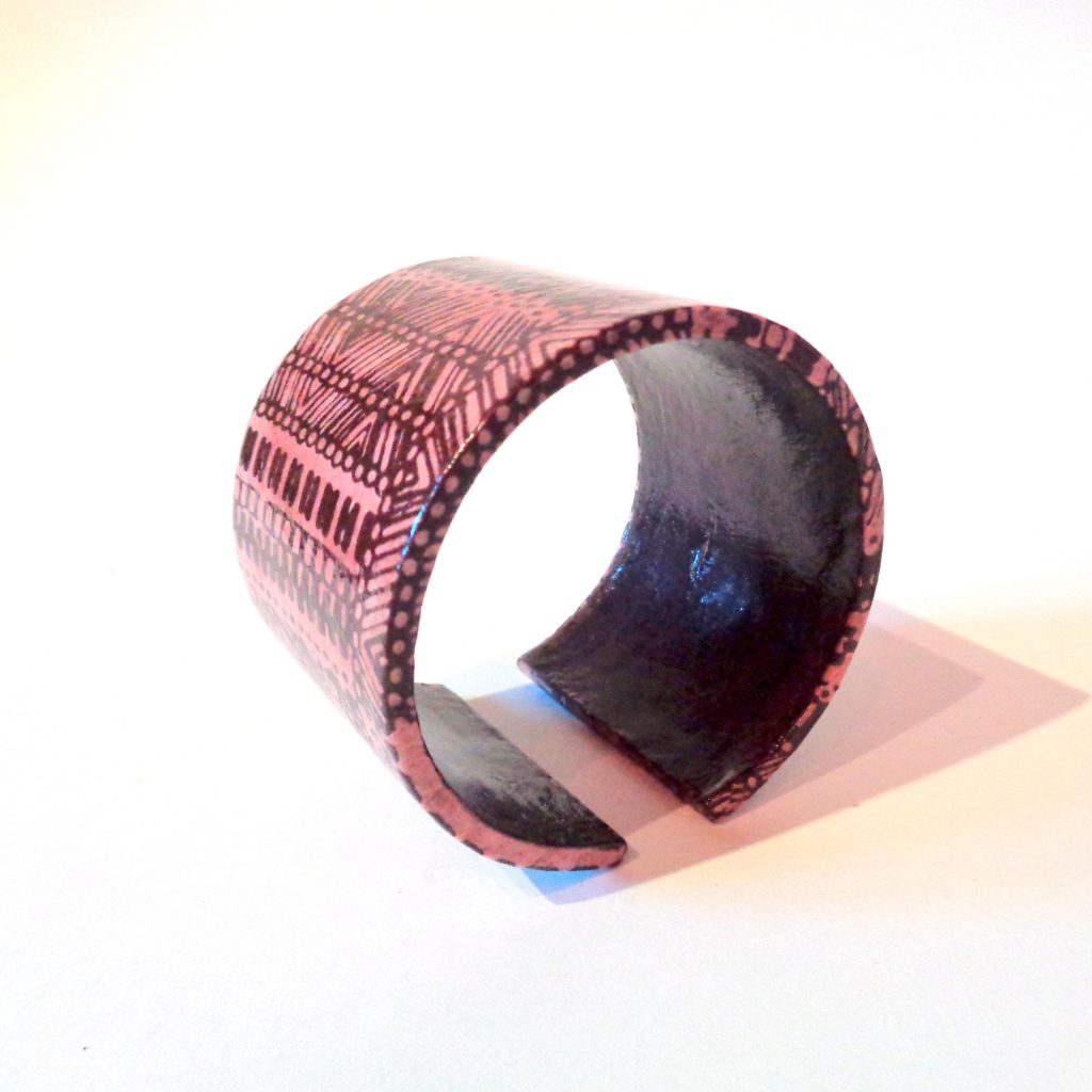 Bracelet manchette en carton - Bambou marron