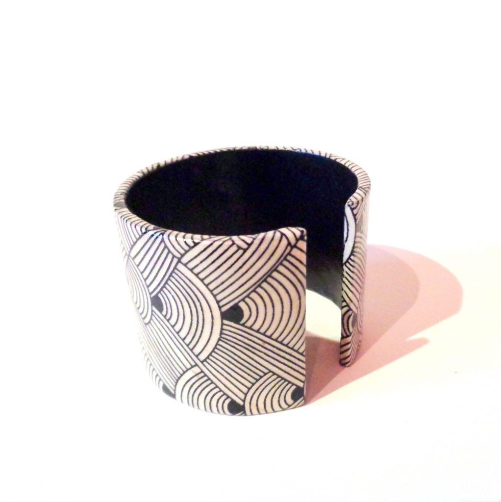 Bracelet manchette en carton - Blanc Nœuds