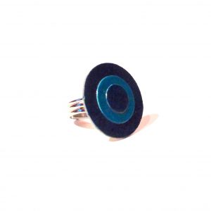 Petite bague ronde en carton - Bleu – Image 2