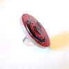 Grande bague ronde en carton - "Rouge Noeuds/Noir" – Image 3