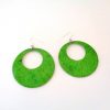 Boucles d'oreille en carton - Grandes créoles- Vert Prairie - Argent 925 – Image 3