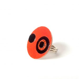 Bague ronde en carton - "Orange/ Noir" – Image 2