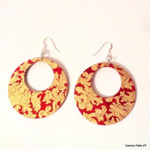 Boucles d'oreille en carton - Grandes Créoles - Or Rouge - Argent 925 – Image 3