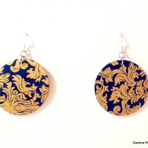 Boucles d'oreille en carton - Rondes - Or bleu - Argent 925 – Image 3