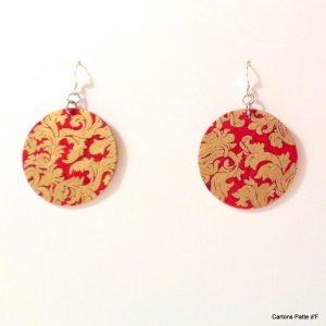 Boucles d'oreille en carton - Rondes - Or Rouge - Argent 925 – Image 3