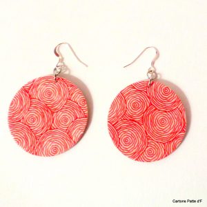 Boucles d'oreille en carton - Rondes - Rondorouge - Argent 925 – Image 2