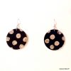 Boucles d'oreille en carton - Rondes - Noir pois - Argent 925 – Image 4
