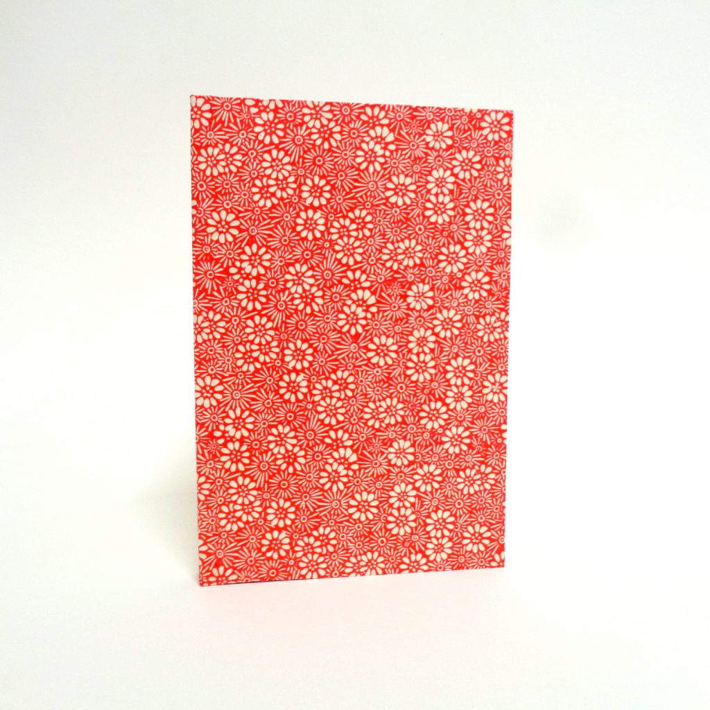 Carnet de poche - 11 cm x 16 cm - "Rouge à fleurs" - 144 pages