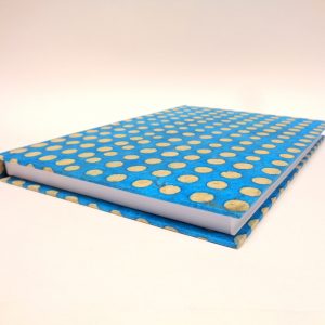 Carnet A5 - 15,5 cm X 22 cm - "Bleu turquoise à pois" - 160 pages blanches - – Image 2