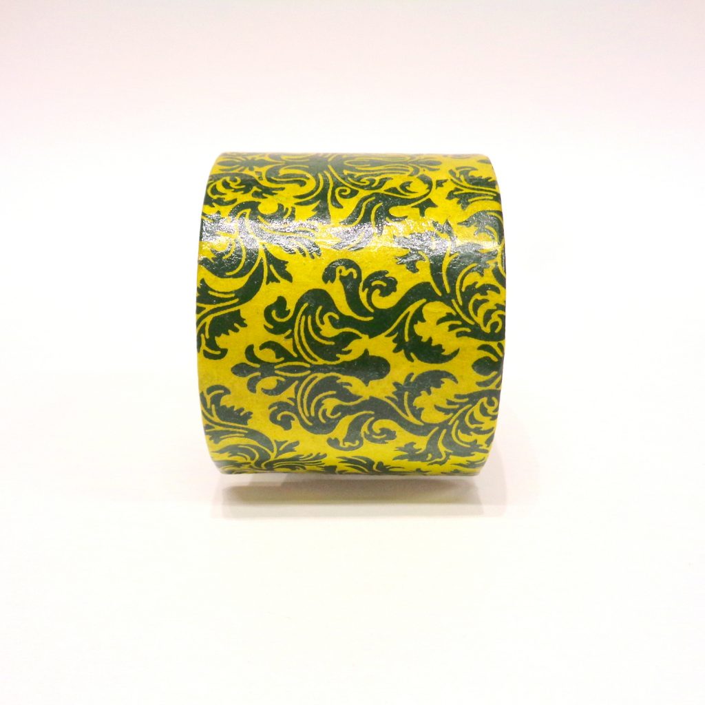 Bracelet manchette en carton - "Vert baroque"