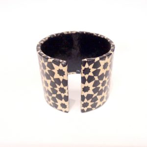 Bracelet manchette en carton - "Blanc et noir Istanbul" – Image 4