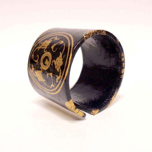 Bracelet manchette en carton - "Or noir"
