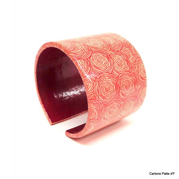 Bracelet manchette en carton - "Rondorouge"