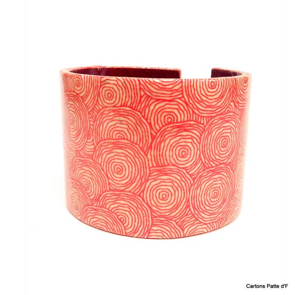 Bracelet manchette en carton - "Rondorouge"