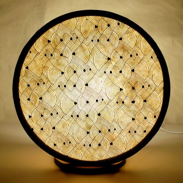 Lampe "Tambourin" en carton et papier Népalais Blanc Nœuds - 2025