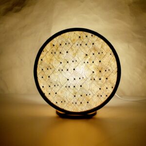 Lampe "Tambourin" en carton et papier Népalais Blanc Nœuds - 2025 – Image 5