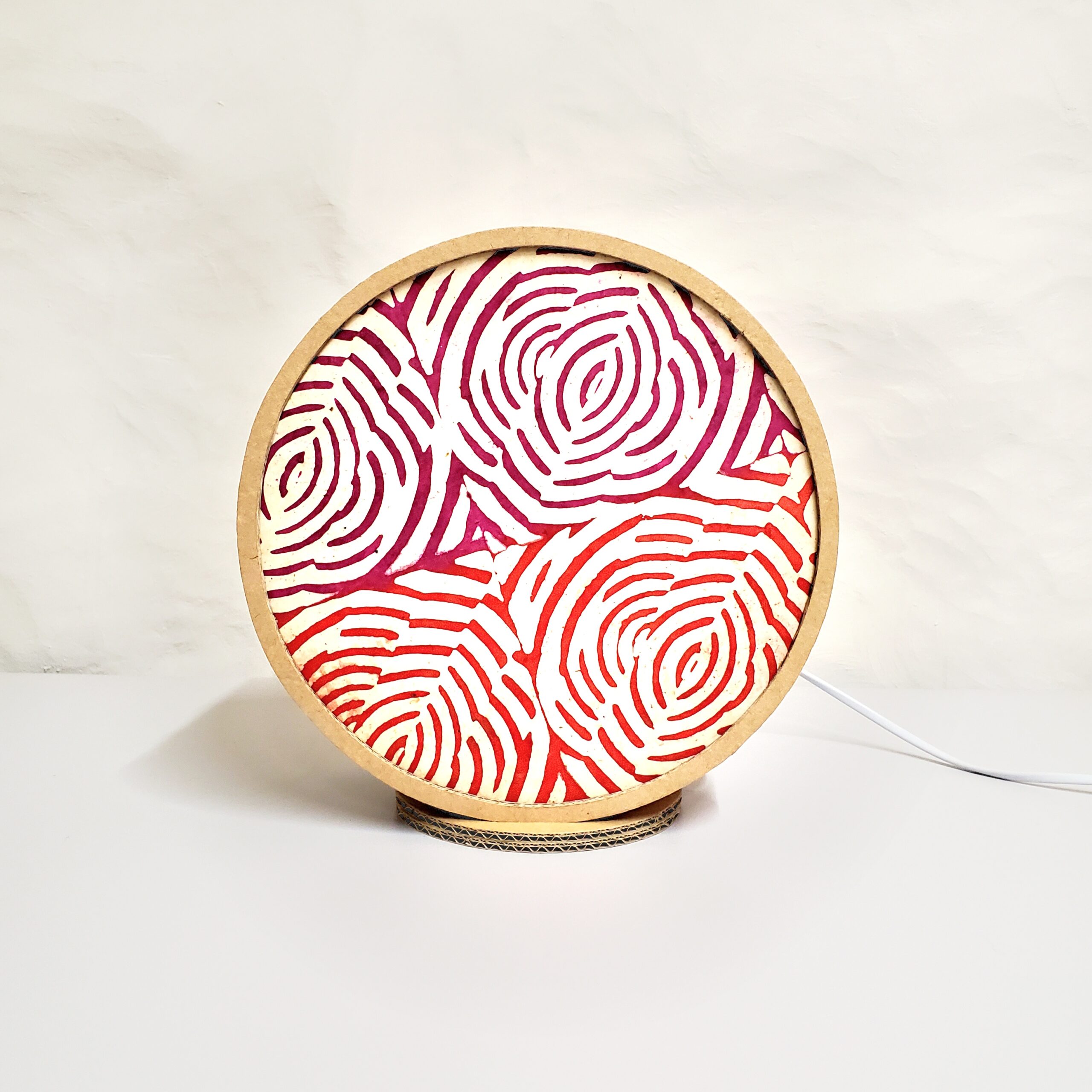 Lampe "tambourin" multicouleurs