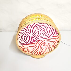 Lampe "Tambourin" en carton et papier Népalais Multicouleurs – Image 2