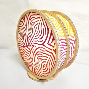 Lampe "Tambourin" en carton et papier Népalais Multicouleurs – Image 4