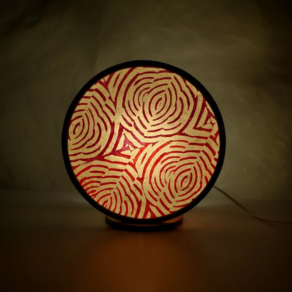 Lampe "Tambourin" en carton et papier Népalais Multicouleurs