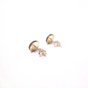 Boucles d'oreille en carton - Puces d'oreille - Fleurs Bleu-Porcelaine - Argent 925 – Image 3