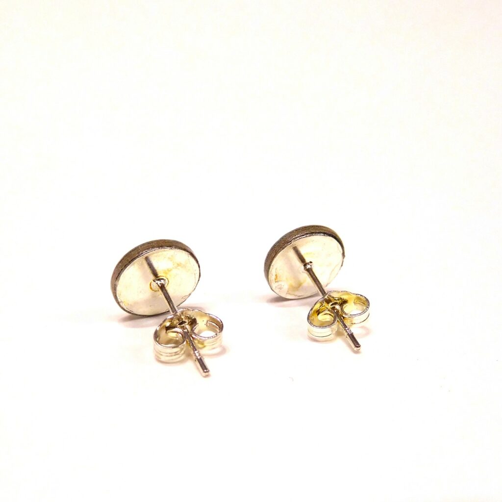 Boucles d'oreille en carton - Puces d'oreille - Soleil Bleu Turquoise - Argent 925