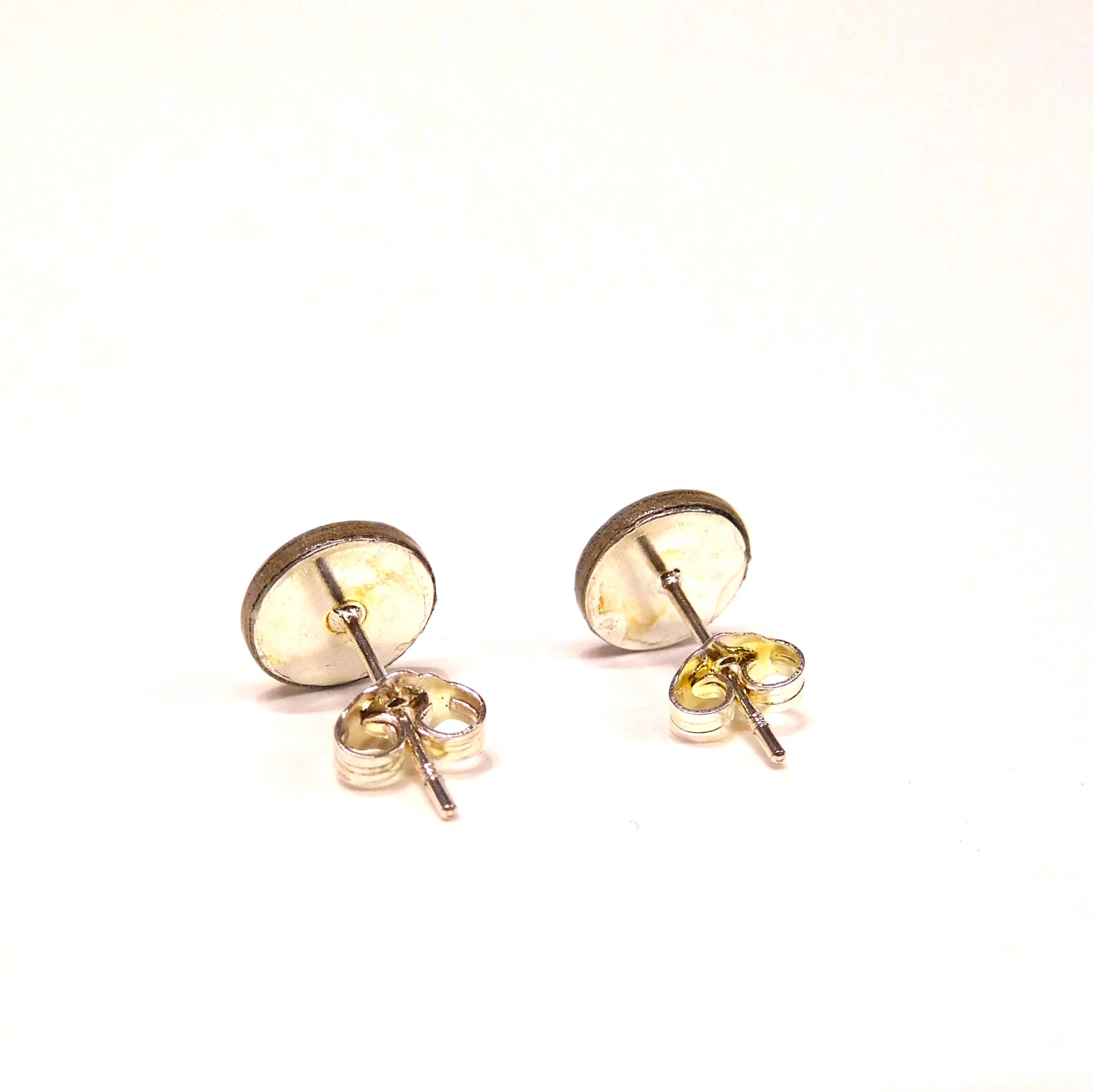 Boucles d'oreille en carton - Puces d'oreille - Soleil Bleu Turquoise - Argent 925 – Image 4