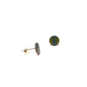 Boucles d'oreille en carton - Puces d'oreille - Bleu Turquoise Or Flêches - Argent 925 – Image 2