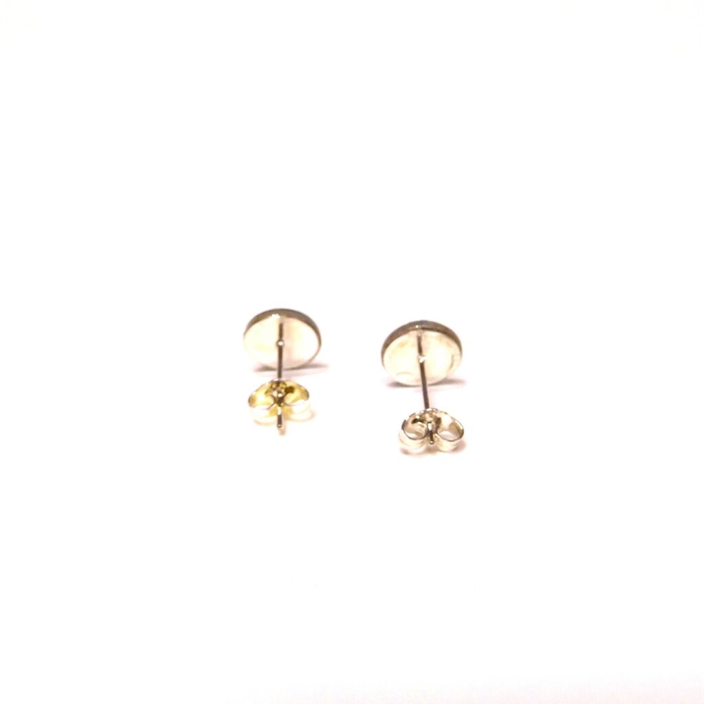 Boucles d'oreille en carton - Puces d'oreille - Bleu Turquoise Or Flêches - Argent 925