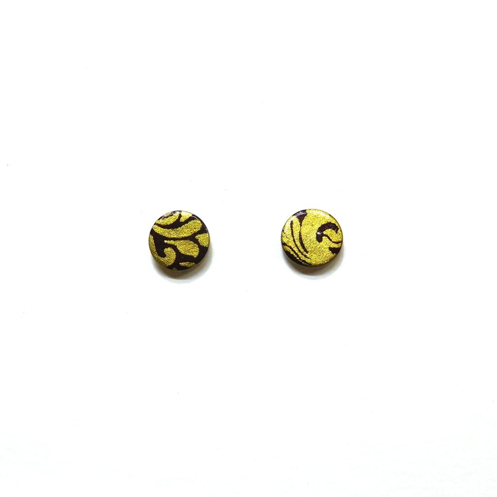 Boucles d'oreille en carton - Puces d'oreille - Bordeaux Or Baroque - Argent 925