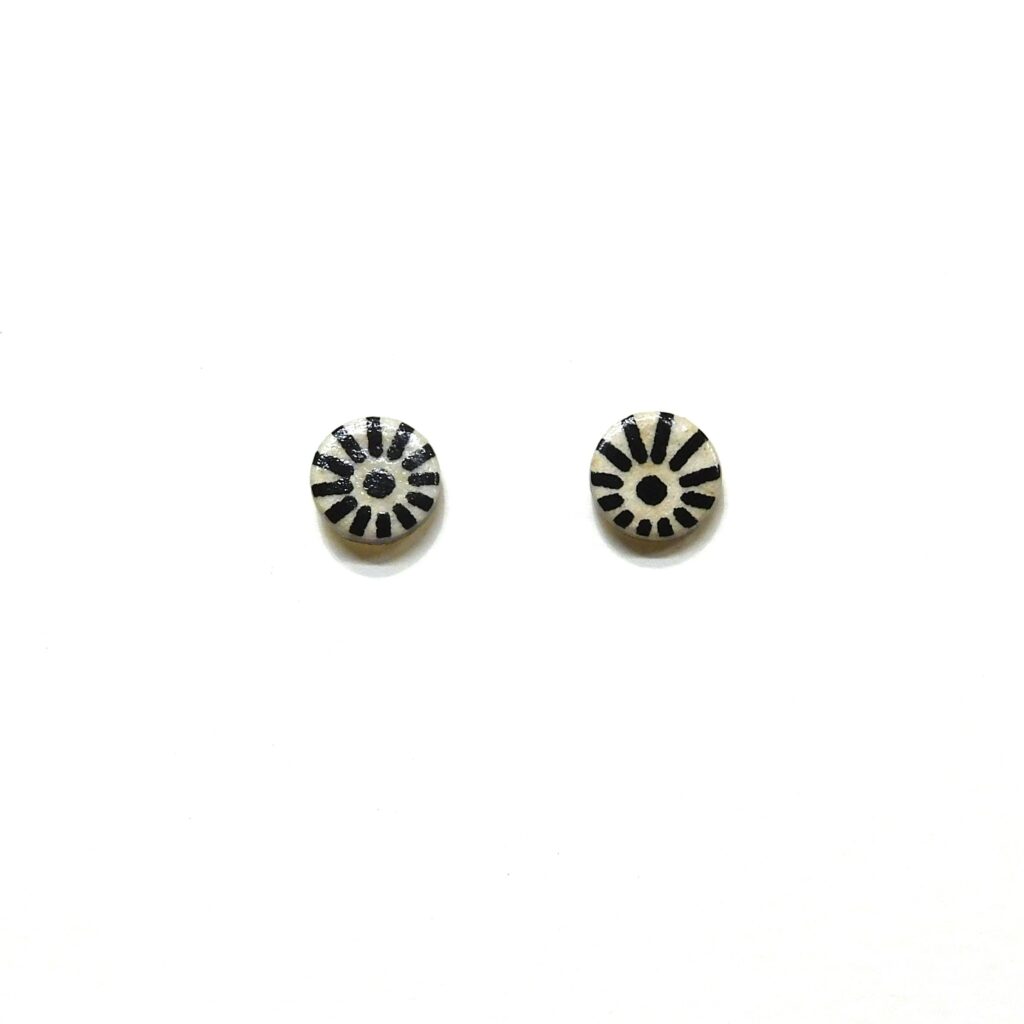 Boucles d'oreille en carton - Puces d'oreille - Blanc étoile - Argent 925