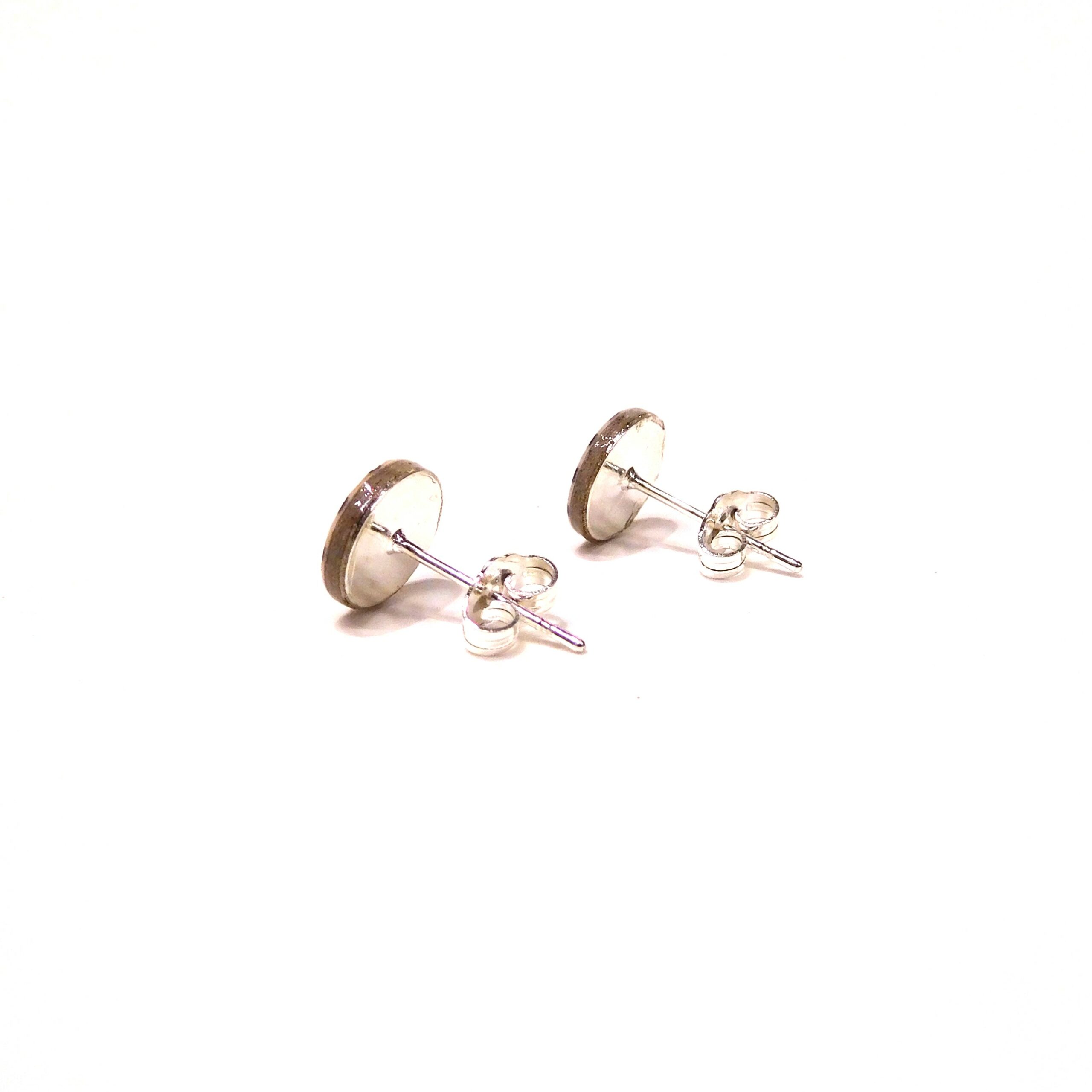 Boucles d'oreille en carton - Puces d'oreille - Blanc étoile - Argent 925 – Image 3