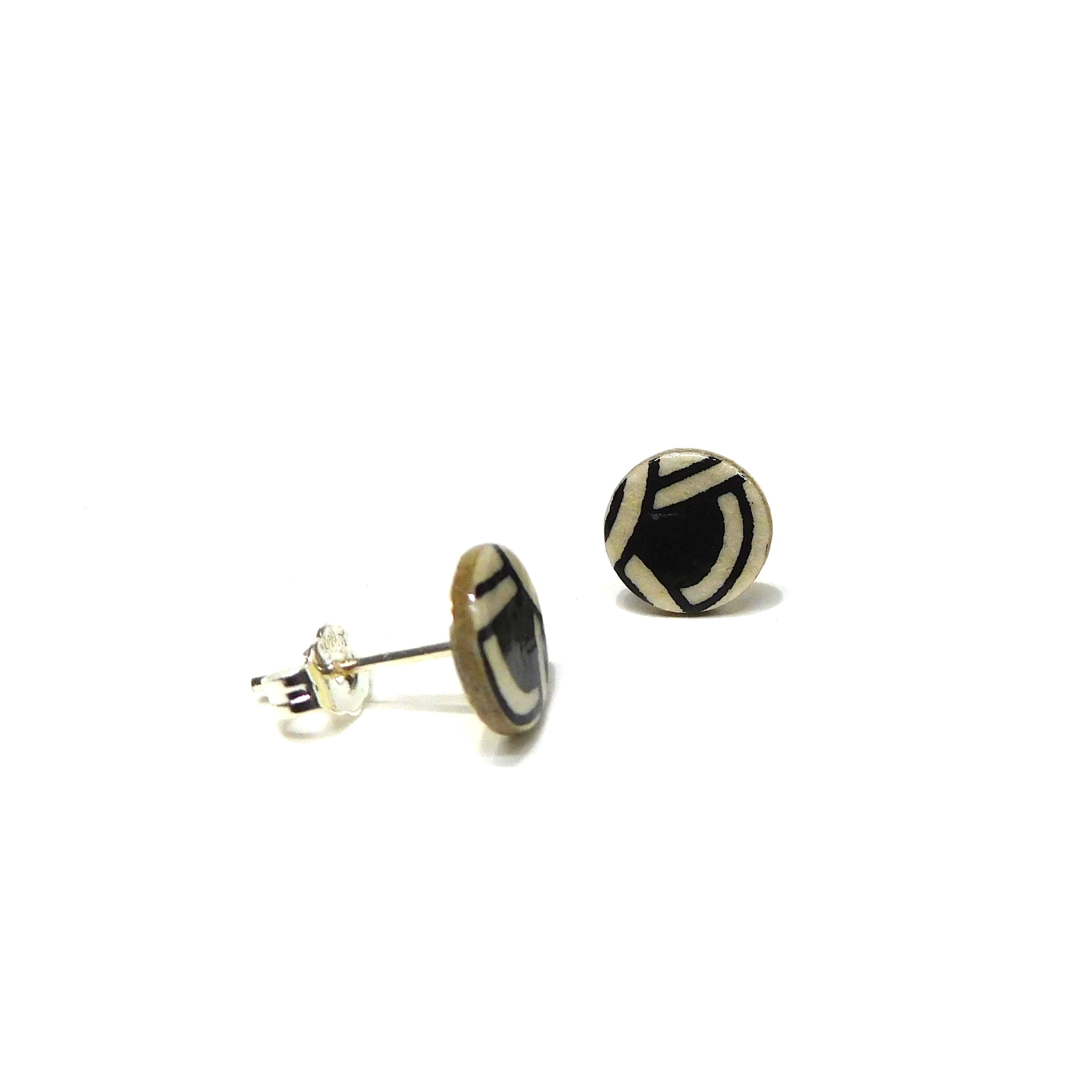 Boucles d'oreille en carton - Puces d'oreille - Blanc Nœuds - Argent 925 – Image 2