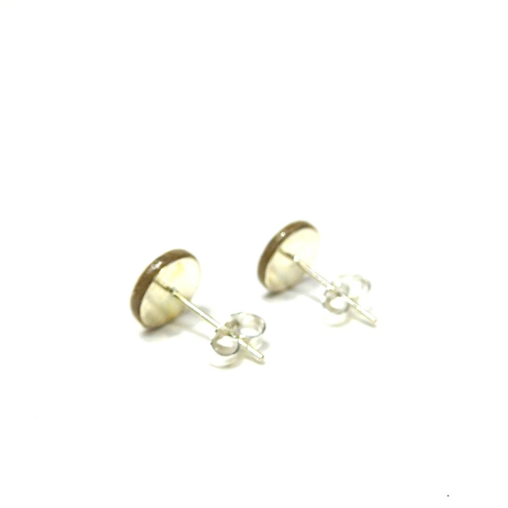 Boucles d'oreille en carton - Puces d'oreille - Blanc Nœuds - Argent 925
