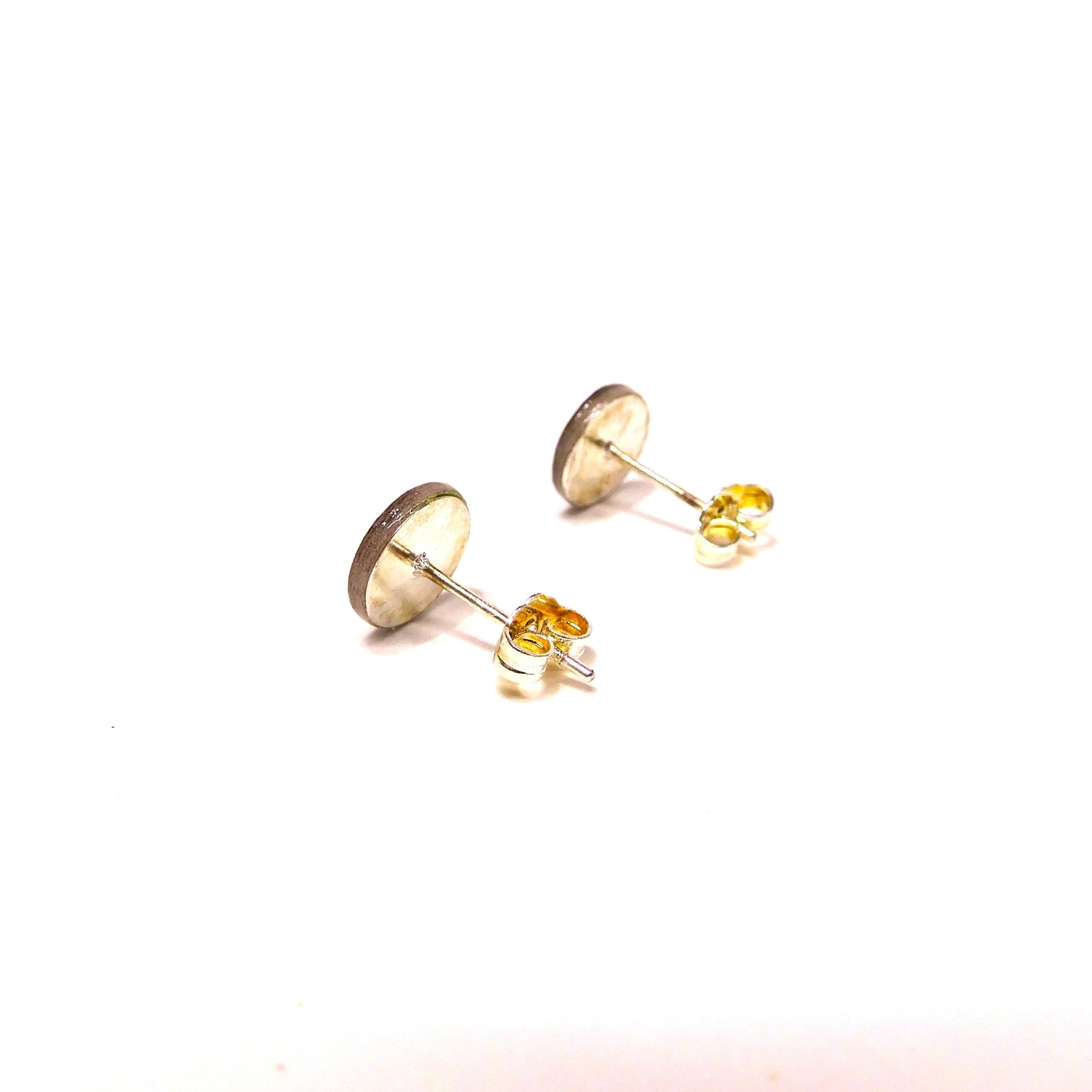 Boucles d'oreille en carton - Puces d'oreille - Bleu Or Baroque - Argent 925 – Image 3